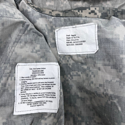 US Army ACU Digital Camo UCP Combat Uniform Coat Jacket Lot of 2 Sz S & M