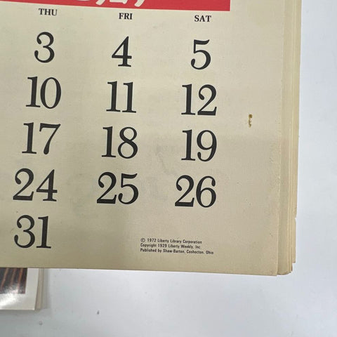 Vintage Calendar Lot 7pc 1929-1992 The Far Side Cats Liberty Schoeller's