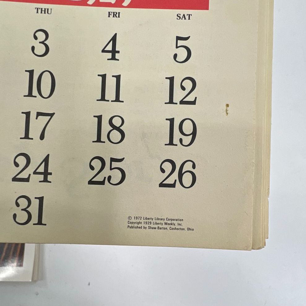 Vintage Calendar Lot 7pc 1929-1992 The Far Side Cats Liberty Schoeller's
