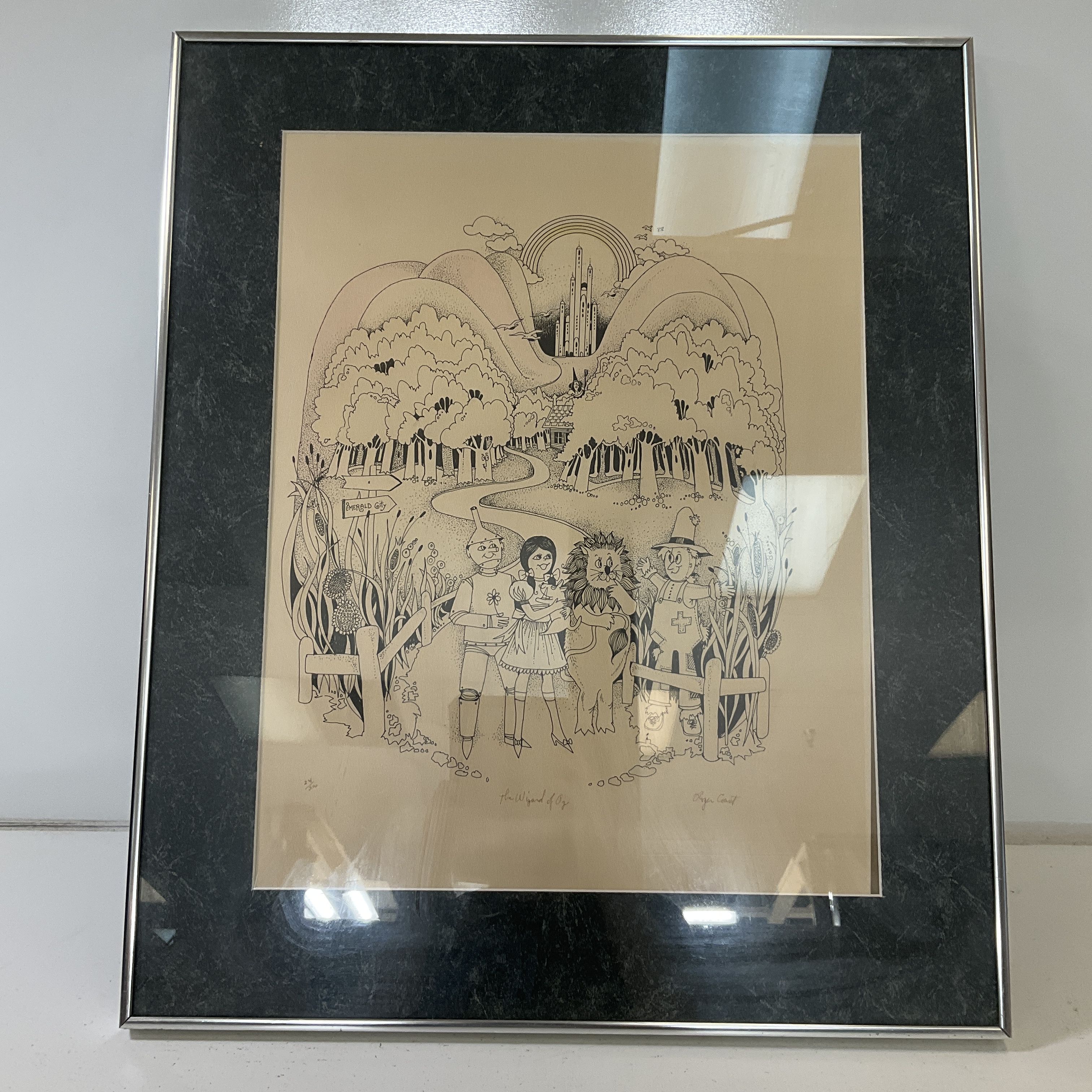 Vintage Roger Court Wizard of Oz Signed & Numbered Framed Print 24/300