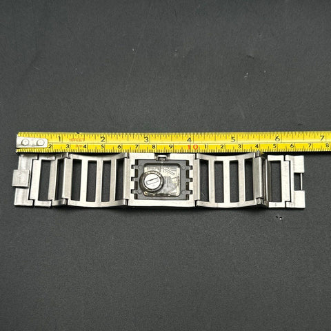 Vintage 2005 Swatch Swiss Made Stainless Steel Bangle Watch Square Face