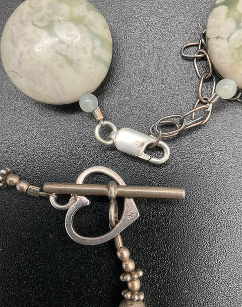 Vintage Sterling Silver 925 Natural Stone Geode Dendritic Jewelry Lot 6pc