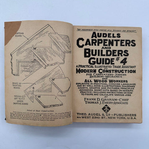 Audels 3 Piece Carpenters and Builders Guide Vol 1 3 4 Vintage Technical Books