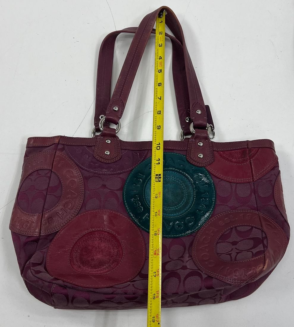 Coach Handbag Lot 2 Signature Patchwork Tote & Duffle Shoulder Bag Purse