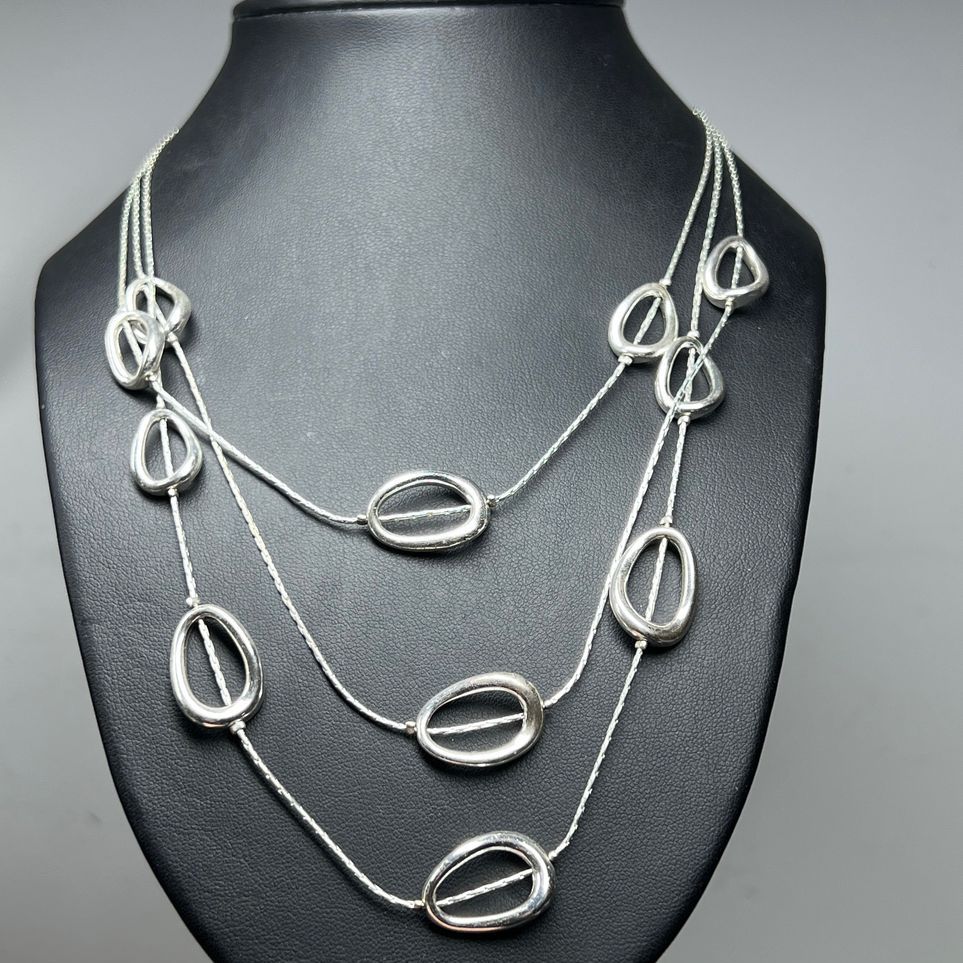 Trifari Silver Tone Multistrand Necklace
