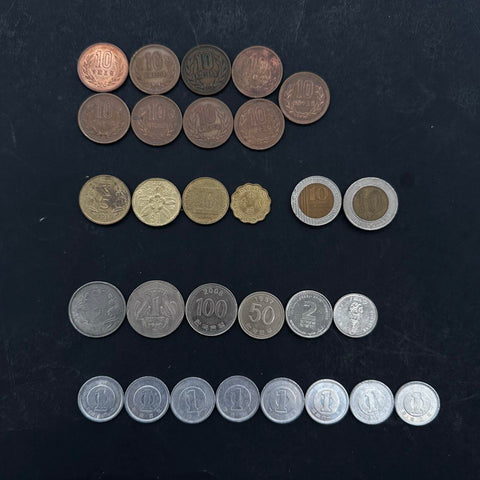 Foreign Coin Lot Japan India Hong Kong Singapore 29 Pieces Mixed Era