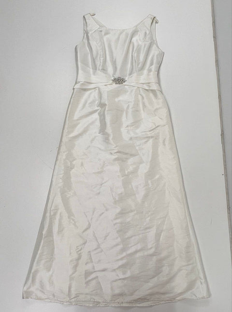Jade by Jasmine Women's Ivory Rhinestone Formal Evening Gown Dress NWT Sz 16
