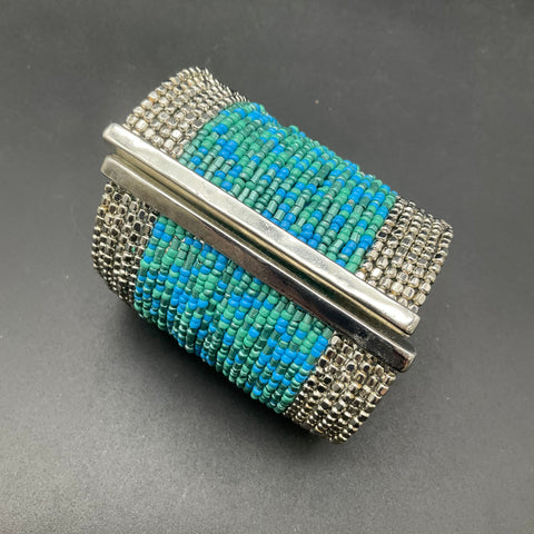 Southwestern Faux Turquoise Silver Tone Jewelry Lot 8pc Cuffs Bracelets Earrings