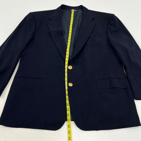Vintage 80s Polo Ralph Lauren Men's Navy Wool Blazer Sport Coat Sz 40R