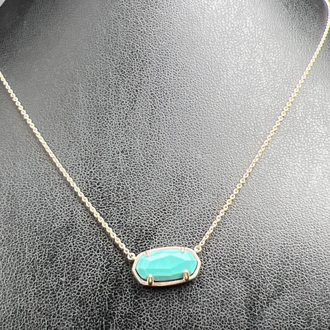 Kendra Scott 925 Sterling Silver Turquoise Stone Necklace 3.46g