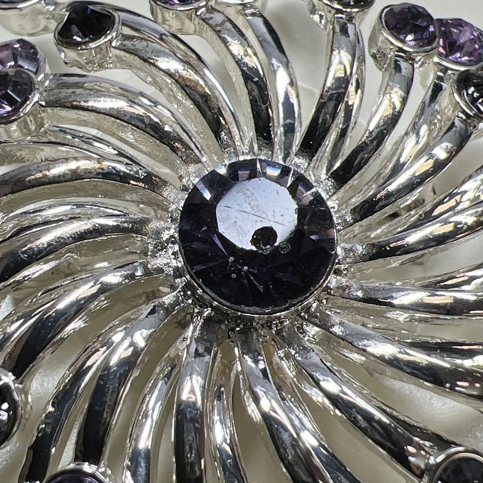 Dana Buchman Purple Rhinestone Snowflake Brooch NIB