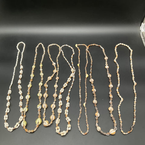 Vintage to Modern Mixed Necklace Jewelry Lot 15 Pieces Shell Wood Puka Cowrie