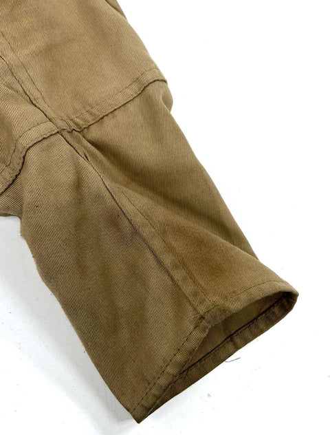 Vintage 80s Bob Allen Tan Shooting Hunting Field Jacket Leather Pad Mens 38