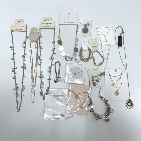 Banana Republic Loft Kim Rogers Costume Jewelry Lot of 18 Necklaces Bracelets