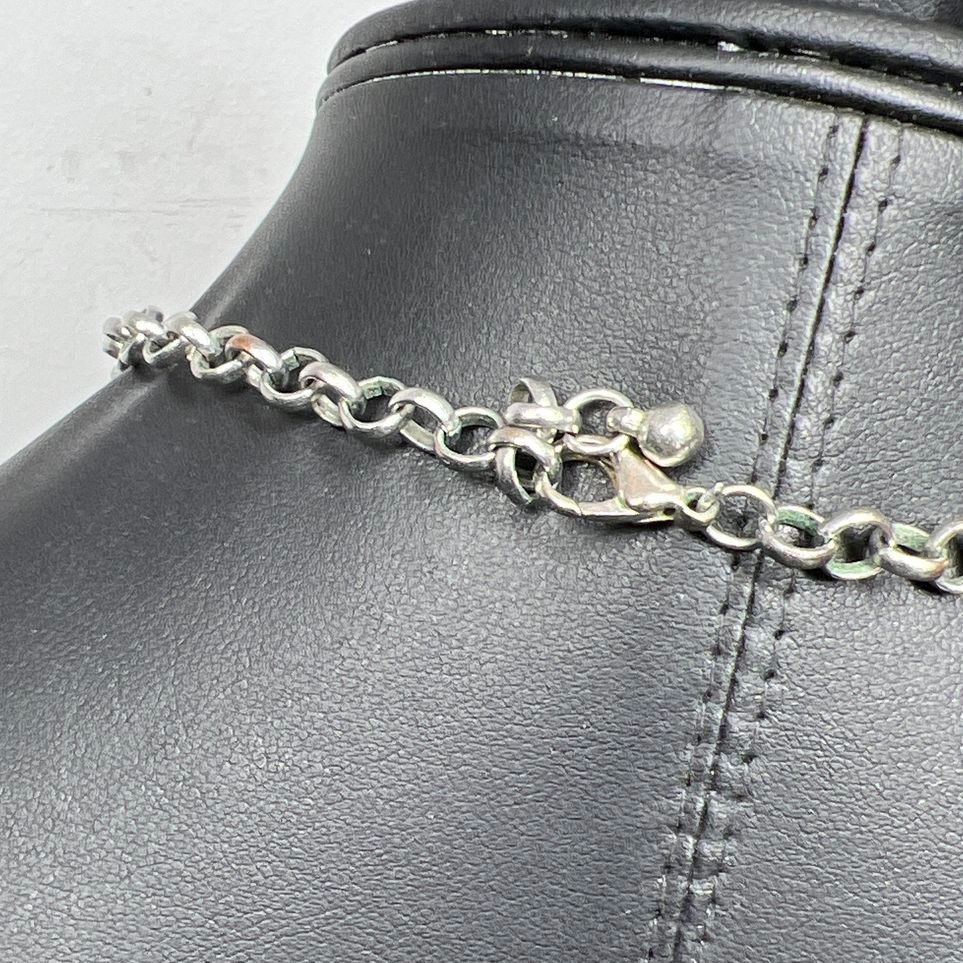 2 Silver tone Chain Faux Coin Bib Necklaces