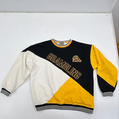 Vintage 90s Grambling State Tigers HBCU Colorblock Crewneck Sweatshirt Sz L