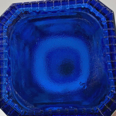 Cobalt Blue Glass Lot 4 Piece Decanter Perfume Bottle Salt Pepper Shakers