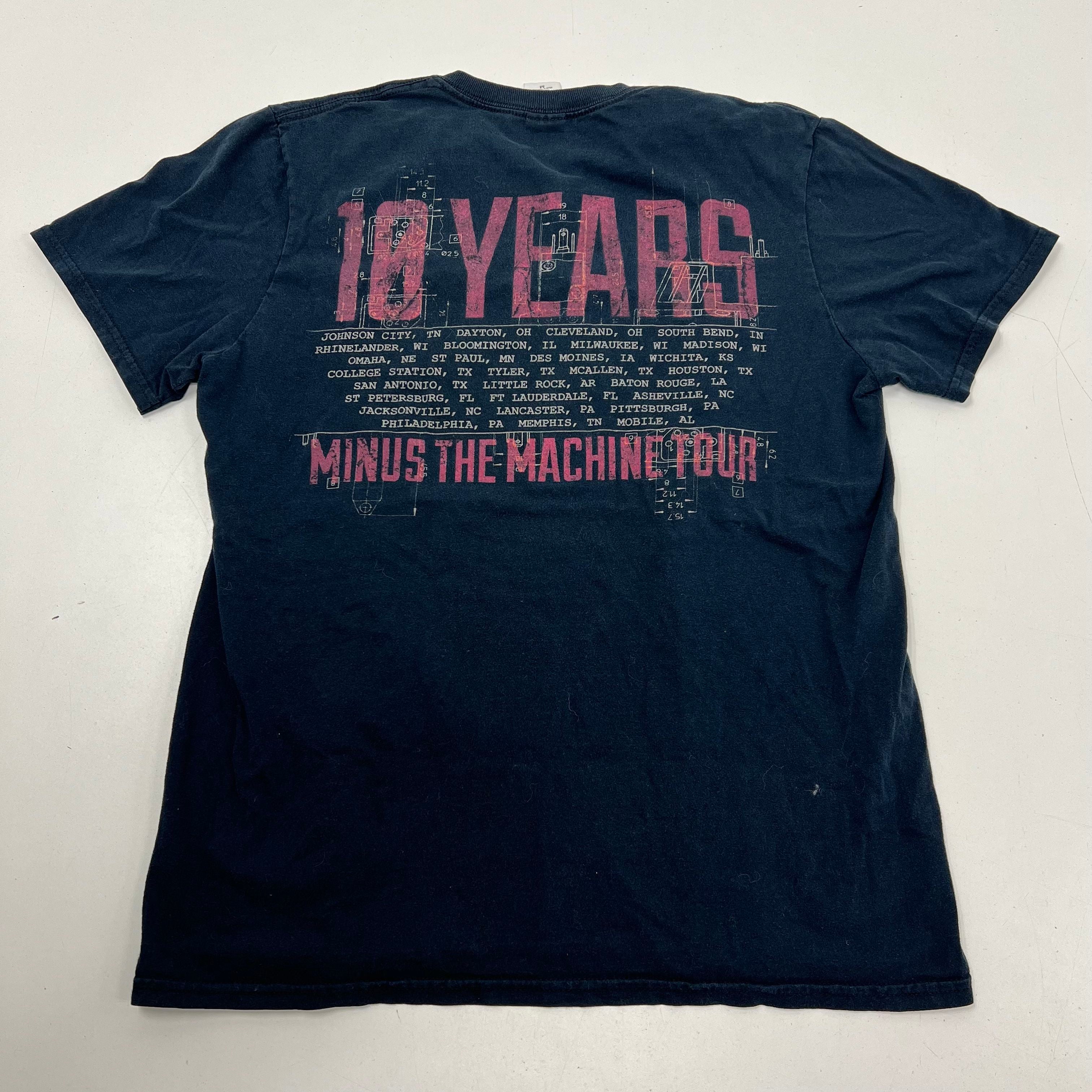 2012 10 Years Minus The Machine Tour T-Shirt Graphic Band Tee Gildan Sz M