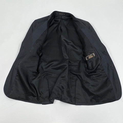 Lot of 2 Men's Italian Designer Suit Coat Blazer Jacket Black & Gray Wool