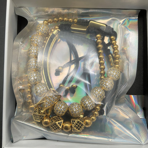 Magic Fish Imperial Crown Bracelet Sets NIB Jewelry Lot of 10 Gold Tone