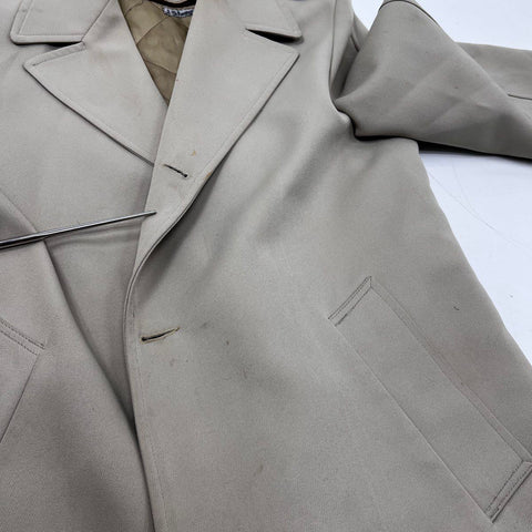 Vintage 70s Great Dane Cosmopolitan Trench Coat Raincoat Zip Out Liner Tan