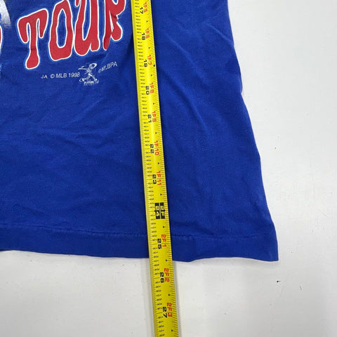 Vintage 1998 Sammy Sosa 66 HR Tour Chicago Cubs T-Shirt Double Sided Sz M