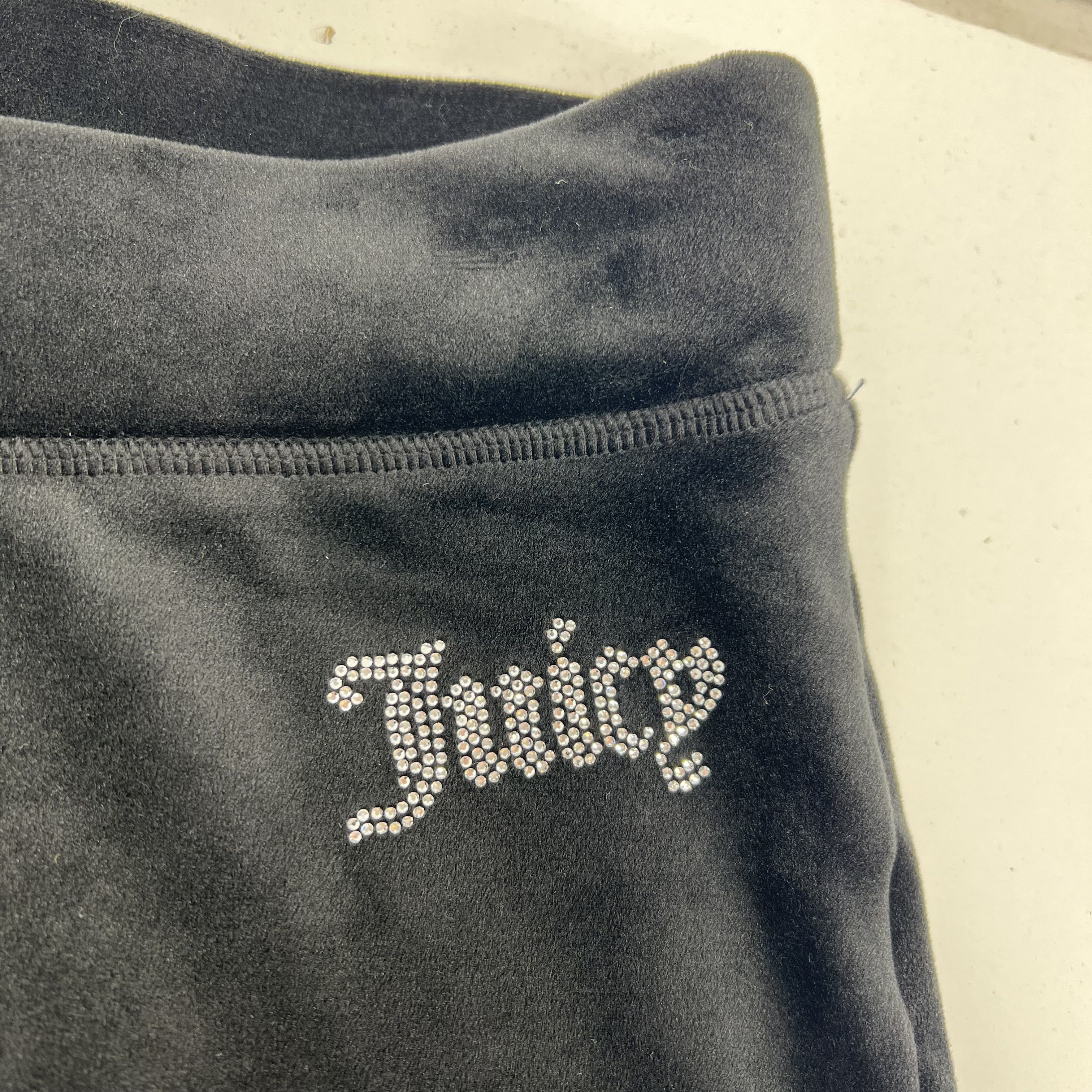 Juicy Couture Velour Flare Leg Rhinestone Logo Pants Women's Size L