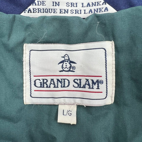 Vintage 90s Grand Slam Green Khaki Colorblock Hooded Windbreaker Jacket Men's L
