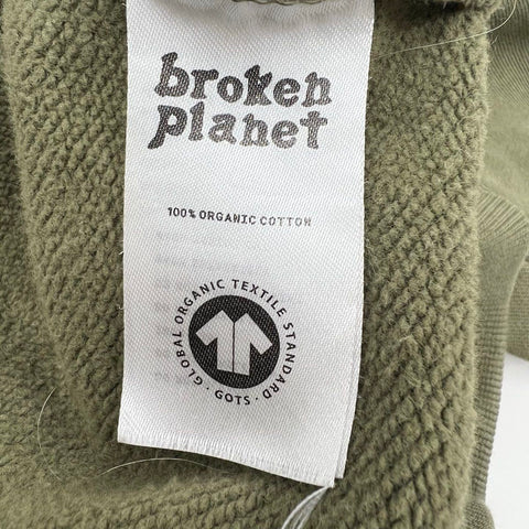 Broken Planet Men's Basics Olive Green Puff Print Hoodie Sweatshirt Size XXL