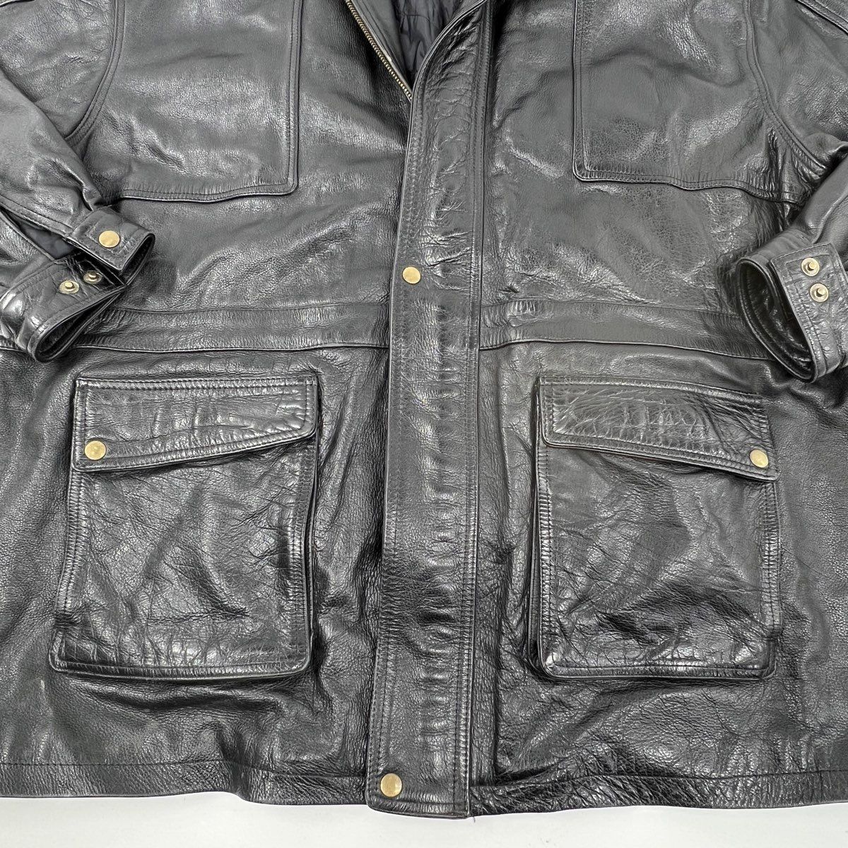 Vintage 90s Wilsons Leather Thinsulate Padded Field Jacket Black