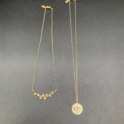 Vintage 1928 Jewelry Co. Costume Jewelry Lot of 2 Floral Rose Necklaces