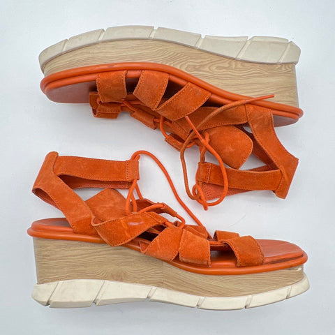 Sorel Kinetic Impact Wedge Lace Sandal Canyon Orange Women's Size 11