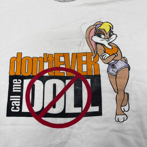 Vintage 90s Warner Bros Lola Bunny Don't Call Me Doll Ringer T-Shirt Sz OSFA