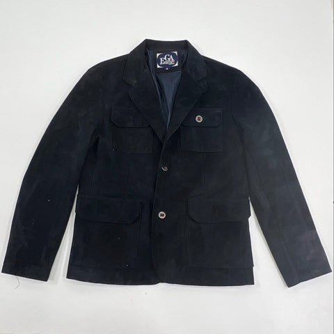Vintage Y2K EGA Emporio Collection Men's Suede Safari Jacket Black Size M