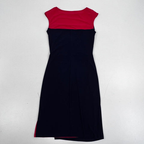Lauren Ralph Lauren Women's Navy Red Colorblock Ruched Sheath Dress Sz 6 NWT