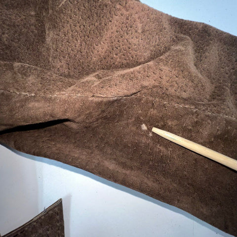 Vintage 70s Leather King Suede Trench Coat Jacket Union Made Canada Sz 11/12