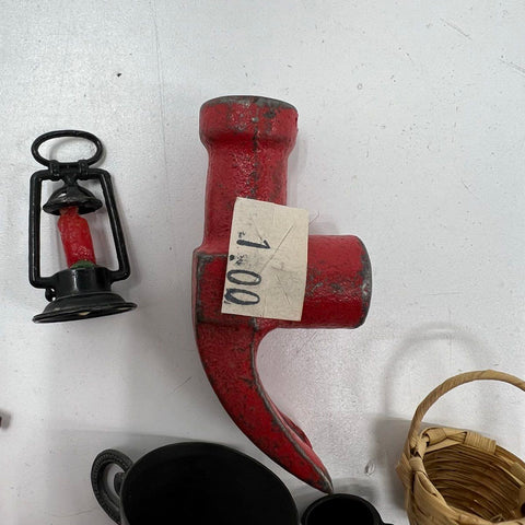 Vintage 23pc Miniature Lot Carved Birds Cast Iron Wheel Lead Soldier Dollhouse