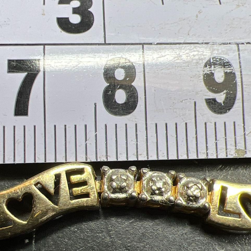 Ross Simons Vermeil 925 Sterling Silver Love Diamond Accent Tennis Bracelet