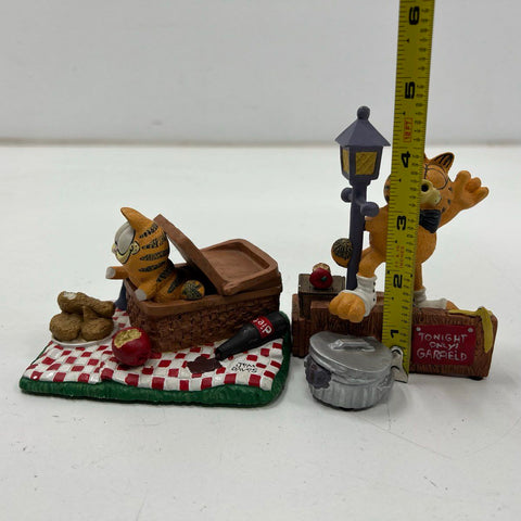Vintage Garfield Figurine 3 Pc Lot Danbury Mint Gourmet Serenade Rattle 80s 90s
