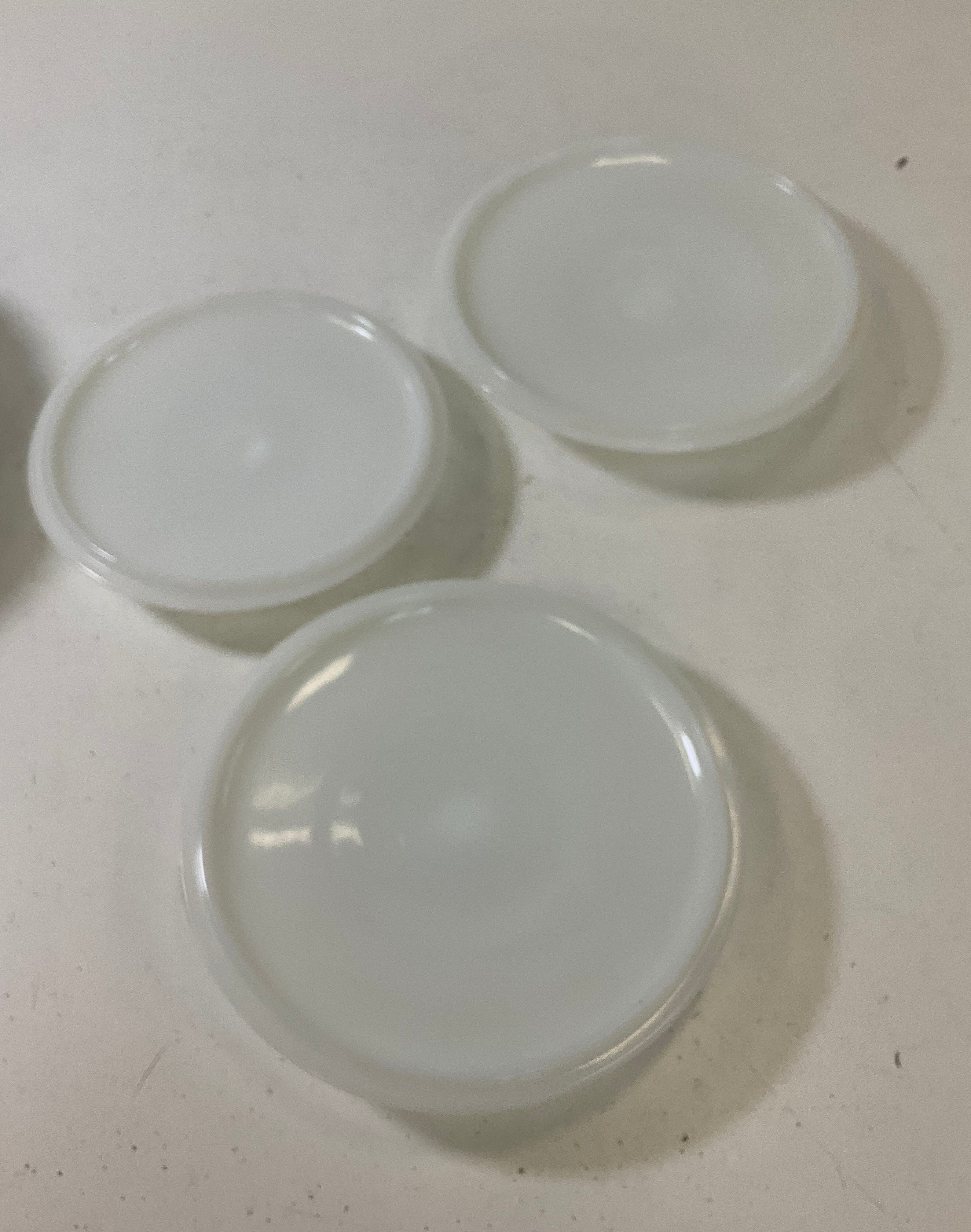 Vintage Fire-King Casserole Dish Lot 4 Meadow Green Gay Fad Fruit Milk Glass