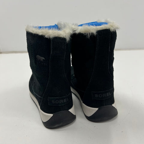 Sorel Youth Whitney II Short Lace Black Waterproof Winter Boots Size Y1.5