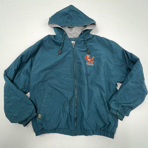 Vintage 90s Disney Tigger Embroidered Hooded Windbreaker Jacket Sz M