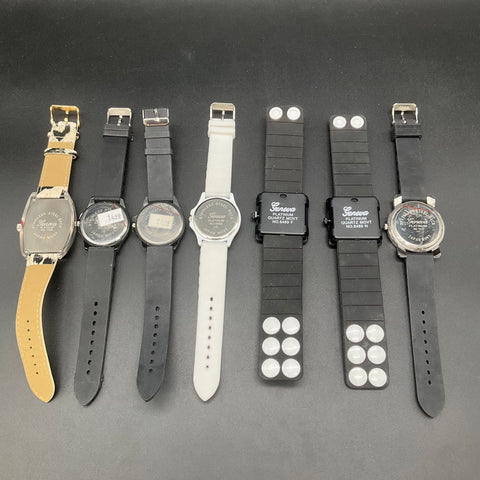 Geneva Platinum Fashion Wrist Watch Lot of 7 Animal Print Rhinestone Silicone