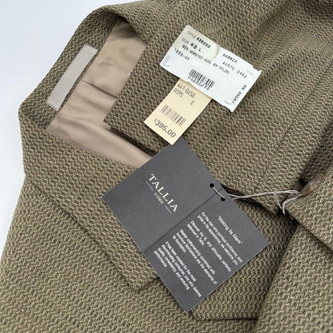 Tallia Men's Tan Worsted Wool Blazer Sport Coat Vintage 90s Y2K NWT Sz 43L