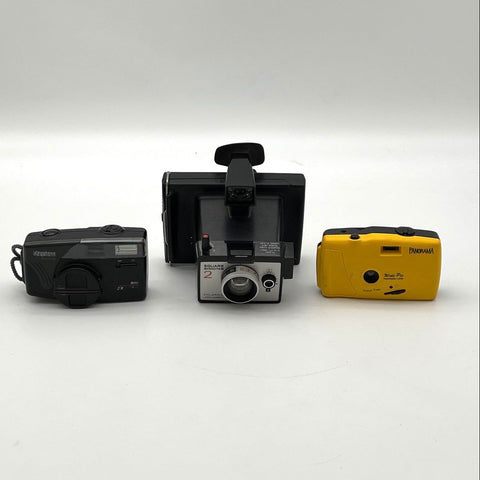Vintage Polaroid Square Shooter 2 + Keystone & Panorama Film Camera Lot 3 Piece