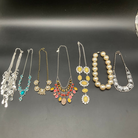 Sugarfix Claire's New York & Co Statement Rhinestone Costume Necklace Lot of 7