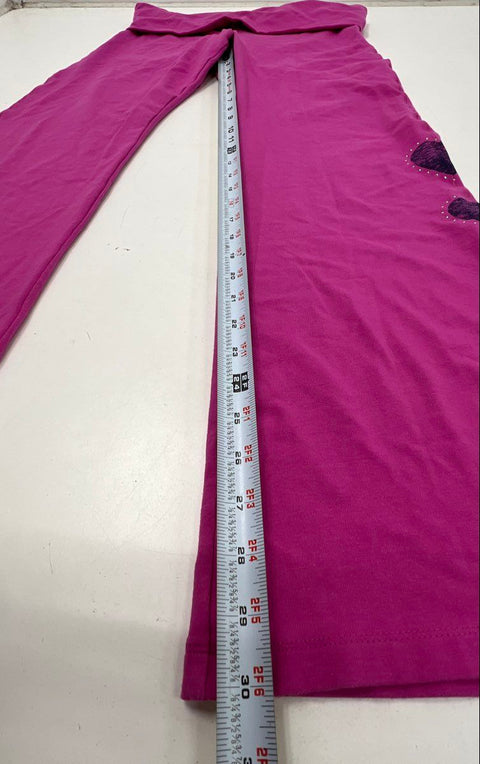 PINK Victoria's Secret Women's Pink Heart Rhinestone Foldover Yoga Pants XL