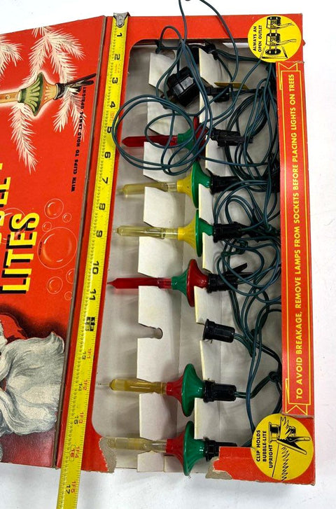 Vintage Noma Bubble Lites 9 Light Christmas Set Original Box Mid-Century
