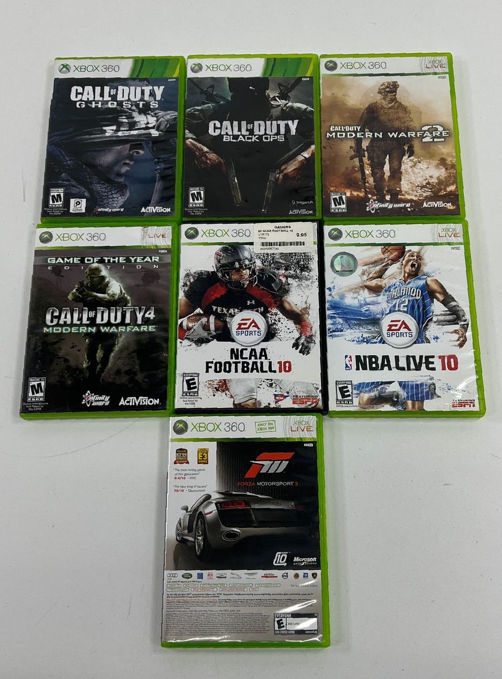 Microsoft Xbox 360 Mixed Games Lot in Cases UNTESTED Red Faction NBA COD HALO3