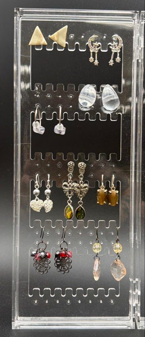 39 Pairs Fashion Earrings Lot Non-Precious Metal Studs Dangles No Stand